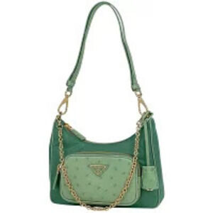 Prada Plate Shoulder Bag Chain Handbag Green
